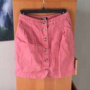 Pink button front skirt